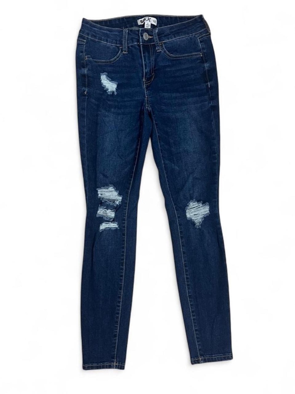 SO Dark Blue Distressed Skinny Jeans for Women